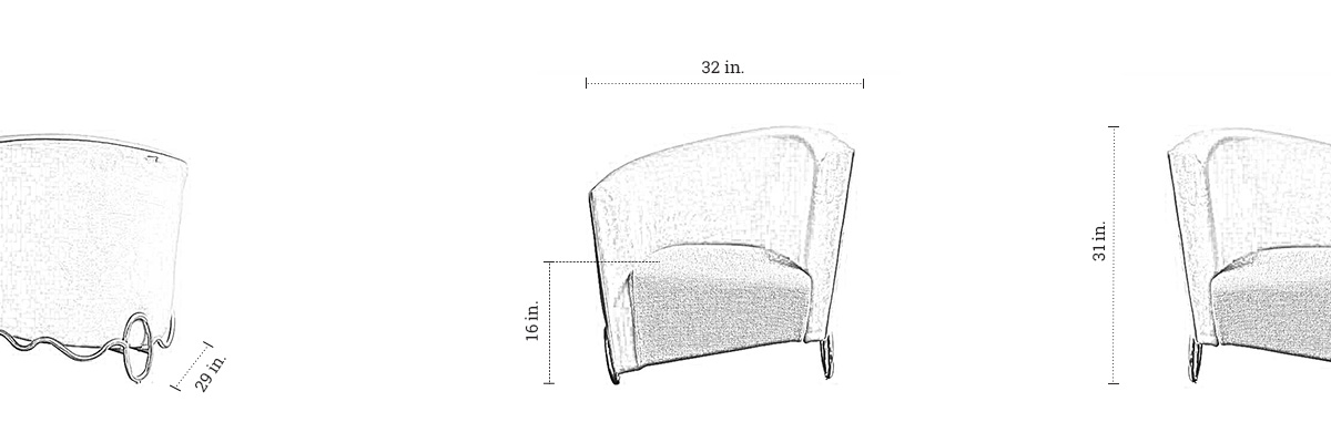 The Bent Chair dimensions