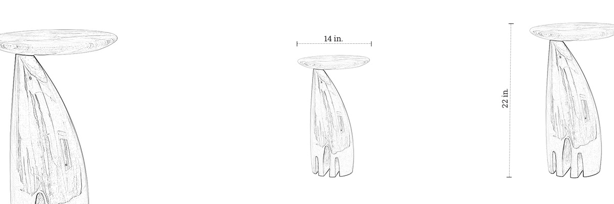 S & N Greige Side Table dimensions