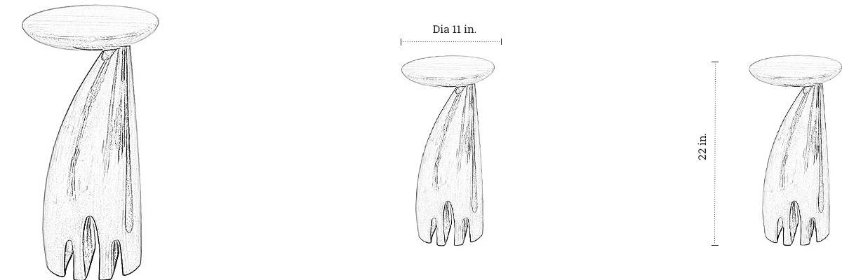 S & N Cinnamon Side Table dimensions
