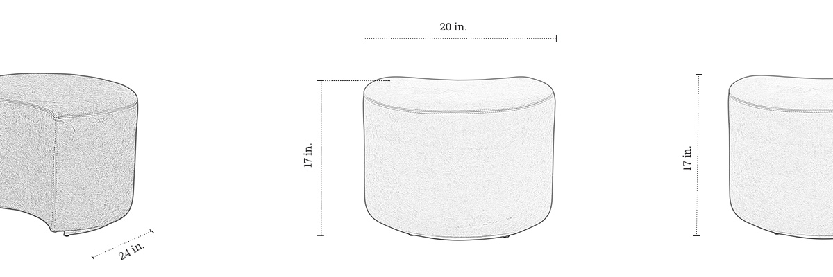 Crescent Pouffe dimensions