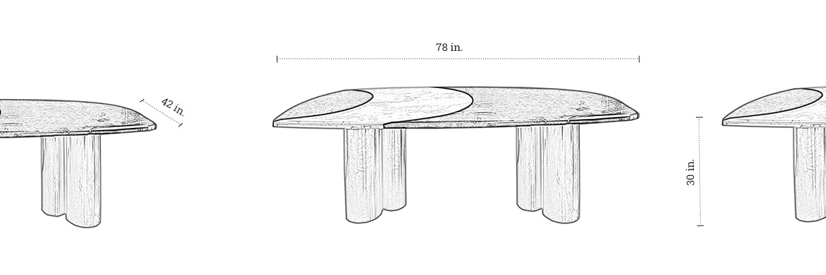 Ellipse Dining Table dimensions