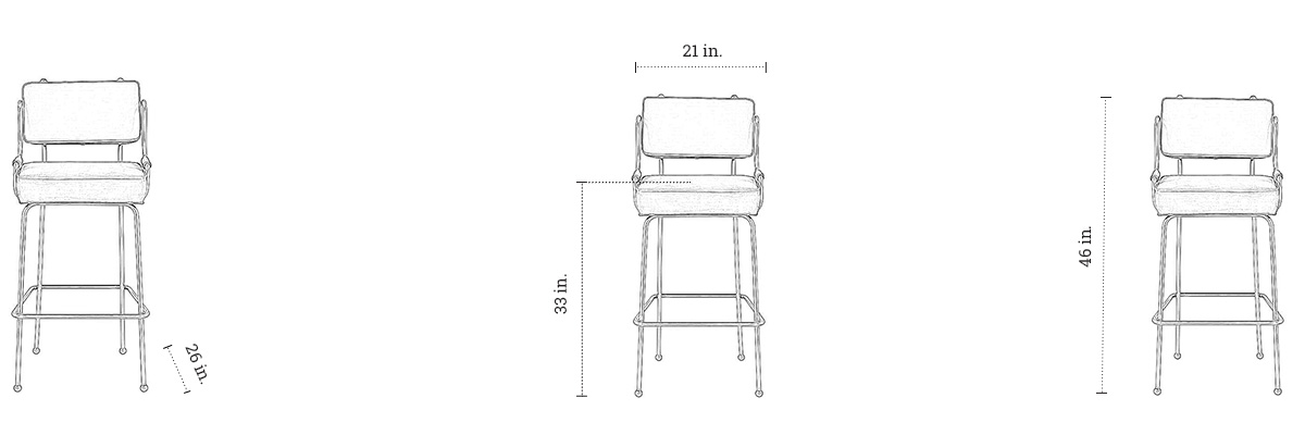 Grande Bar Chair dimensions