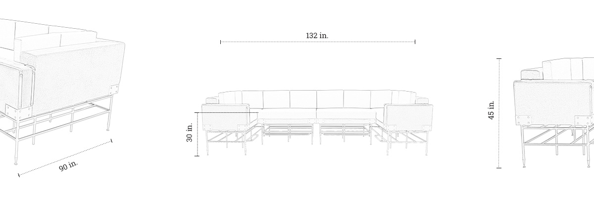 Sini High Bar Sofa dimensions