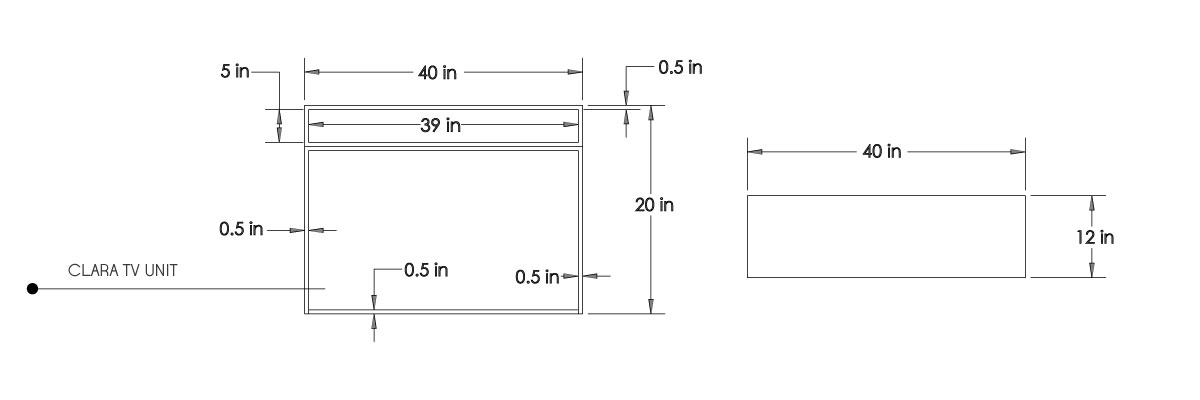 Clara TV Unit dimensions
