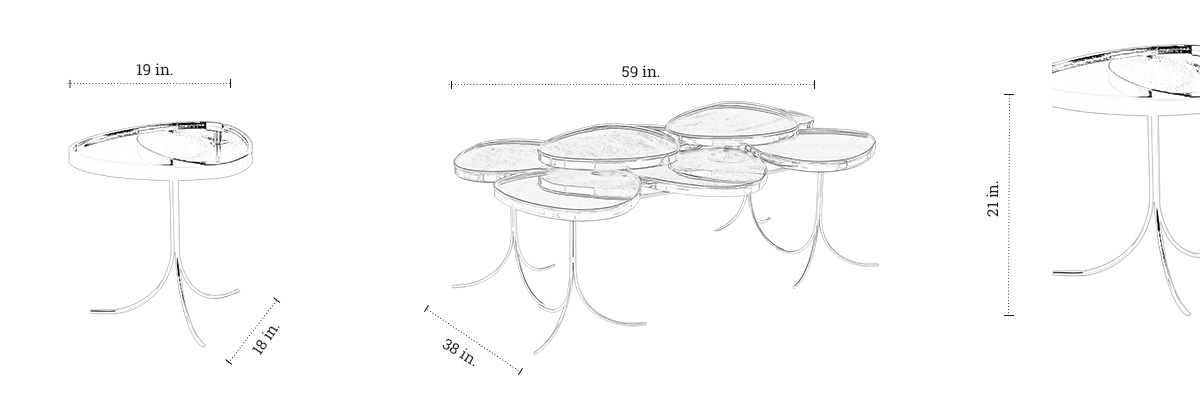 Ibiza Nesting Table dimensions