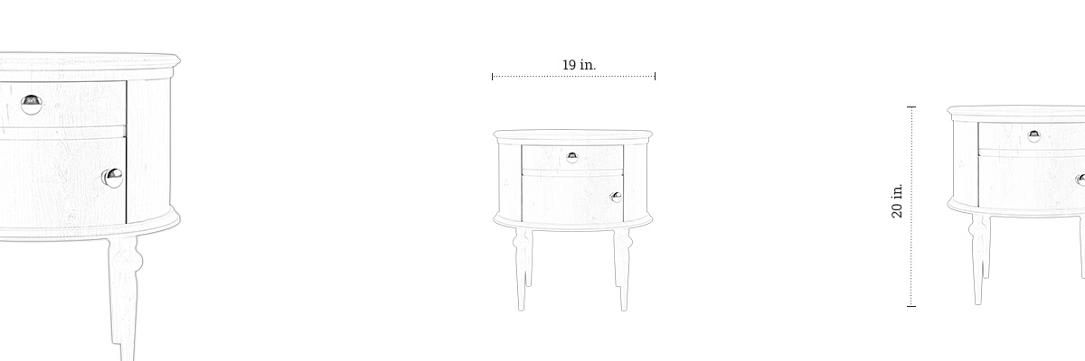 Treasure Bedside Table dimensions