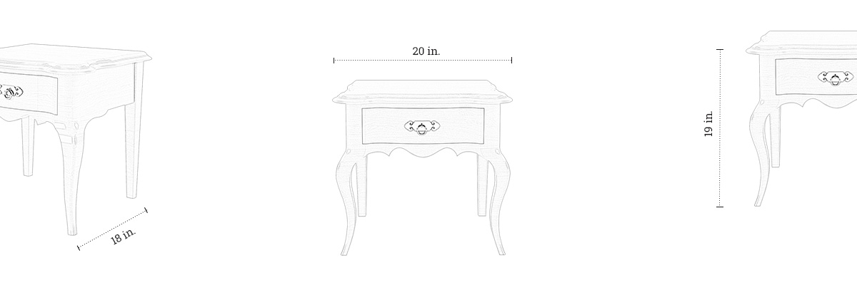 Victorian Bedside Table dimensions