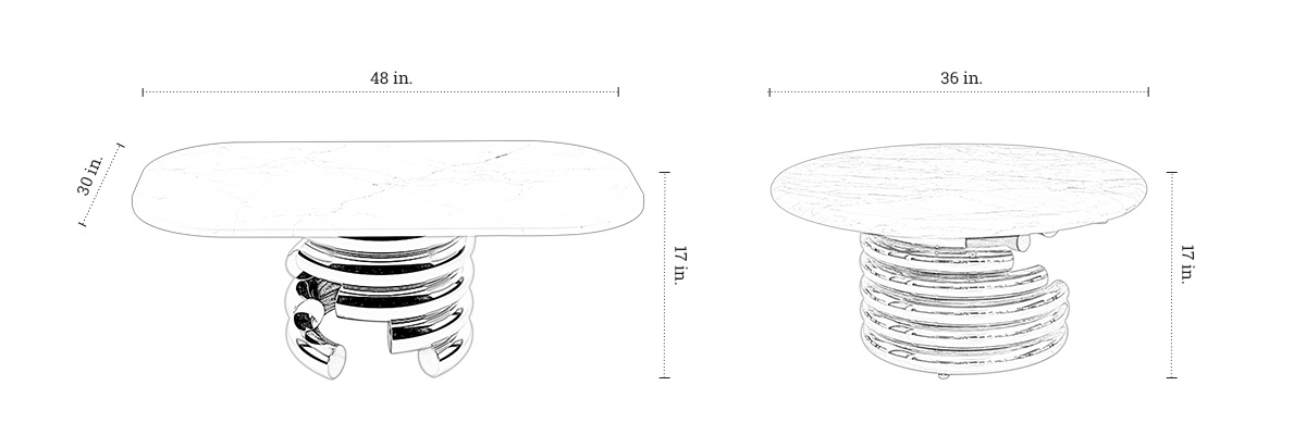 Evan Tire Coffee Table dimensions