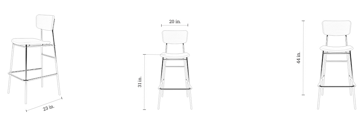 Diane Bar Chair dimensions