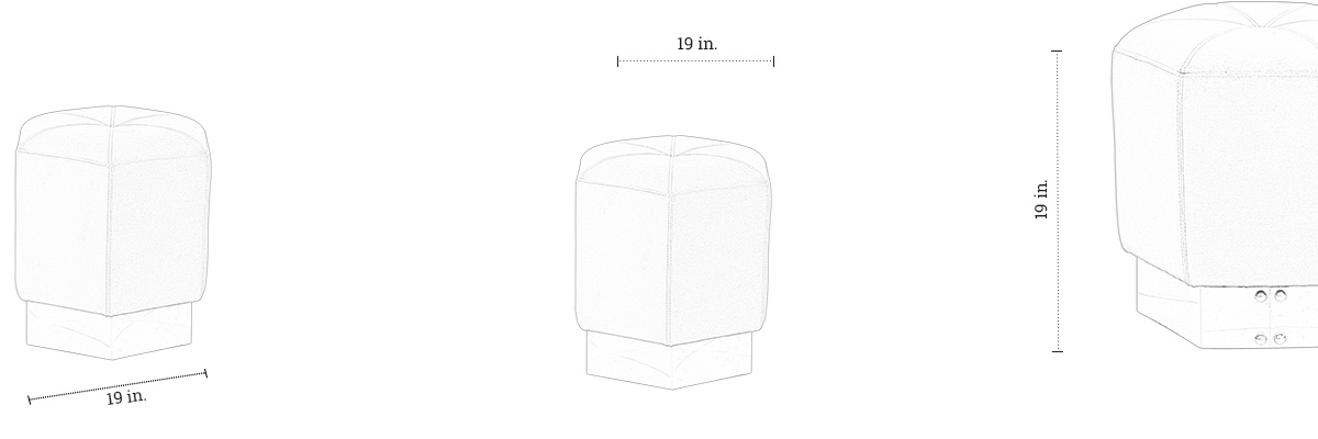 Crystal Pouffe dimensions