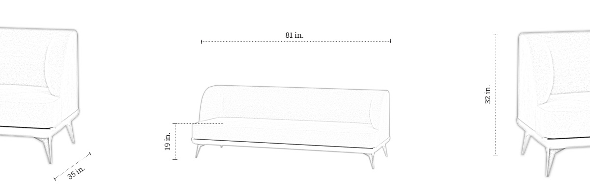 Stanley Three Seater Sofa dimensions