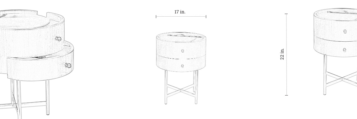 Larry Bedside Table dimensions