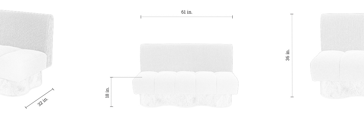 Infinito Grey Sofa dimensions