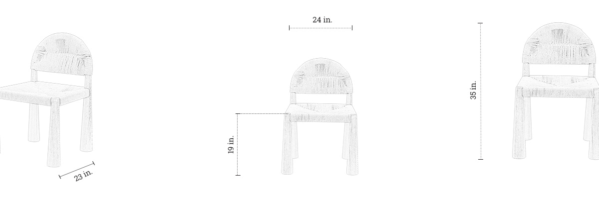 Tilly Curved Chair dimensions