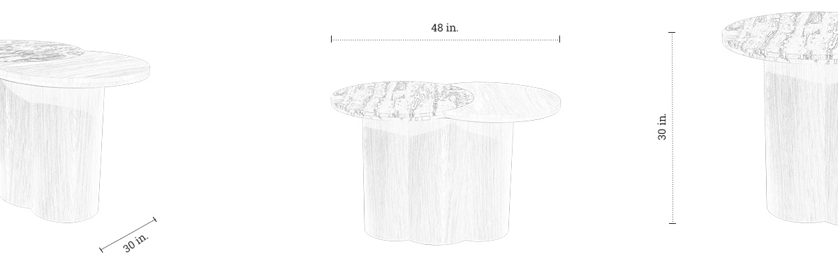Tree Bark Dining Table dimensions