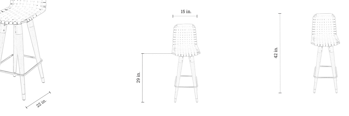 Weavers Bar Chair dimensions