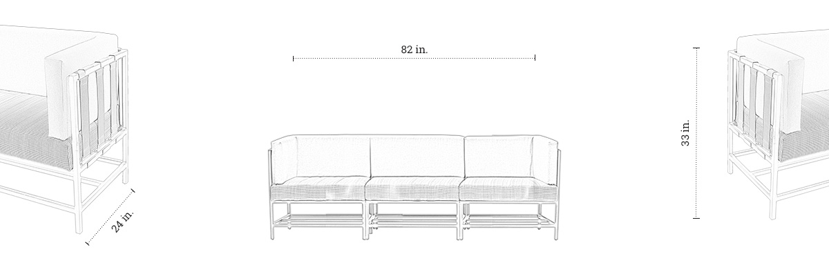 Aquamarine Outdoor Seater dimensions