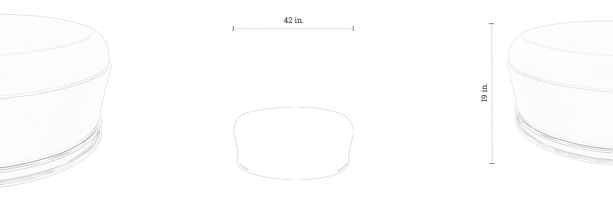 Salmon Pouffe dimensions