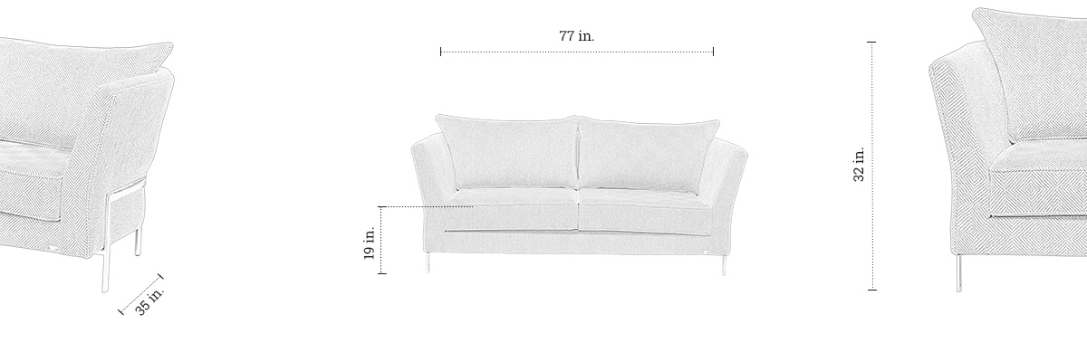 Envy Three Seater Sofa dimensions