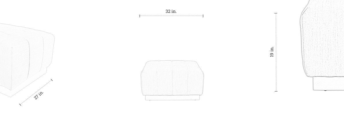 Brooklyn Pouffe dimensions