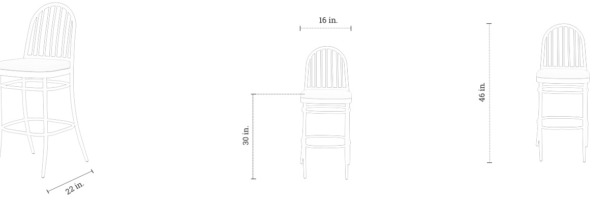 Argo Bar Chair dimensions