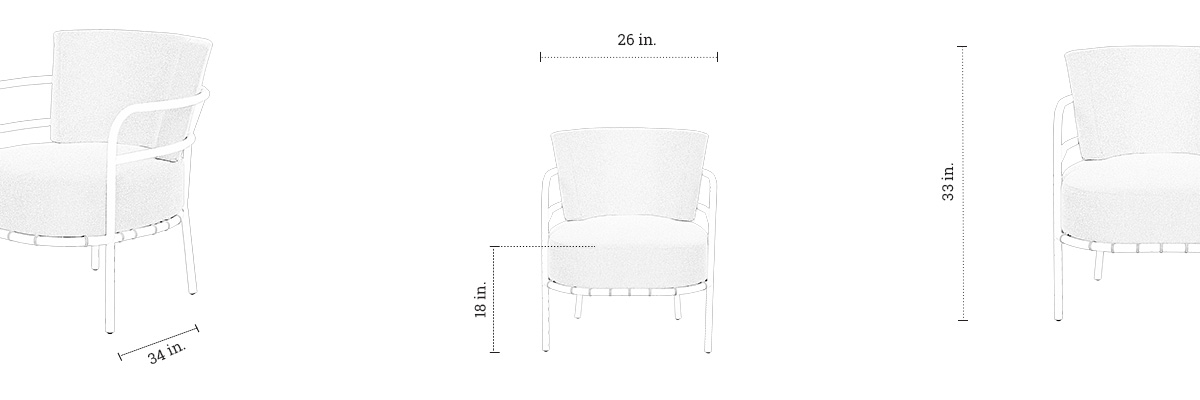 Zane Outdoor Chair dimensions