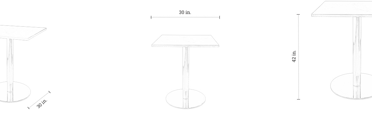 Alma Bar Table dimensions