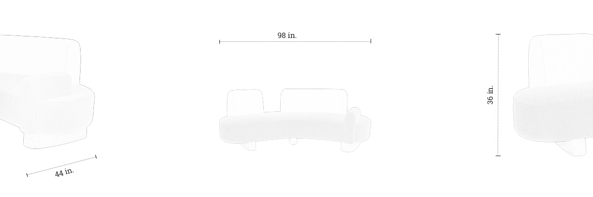 Briana Three Seater Sofa dimensions