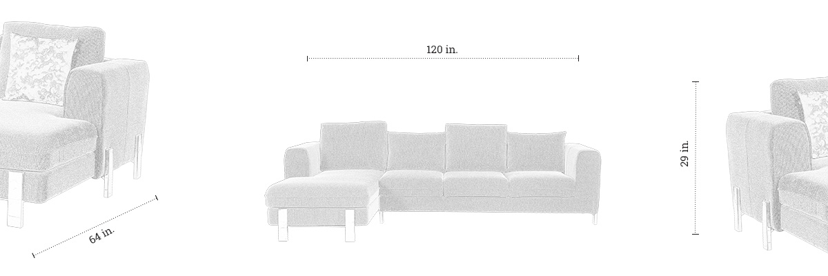Mimi Sectional Sofa dimensions