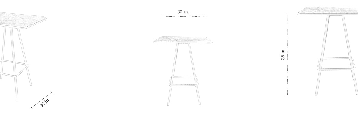 Levi Outdoor Bar Table dimensions
