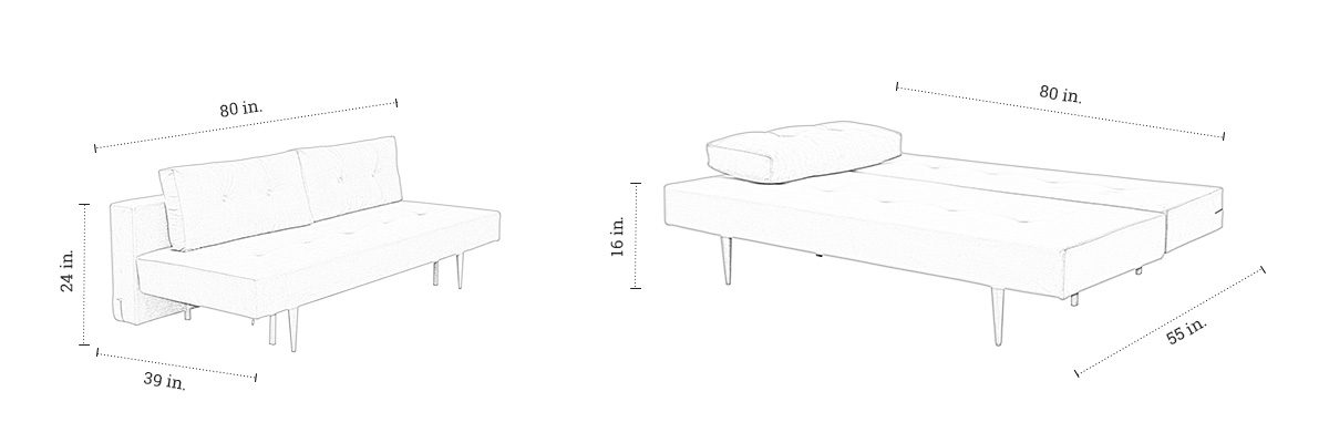 Blake Sofa Cum Bed dimensions