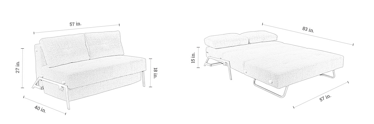 Claire Sofa Cum Bed dimensions