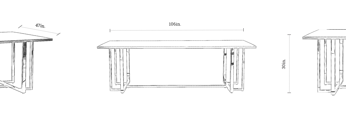 Lewis Dining Table dimensions