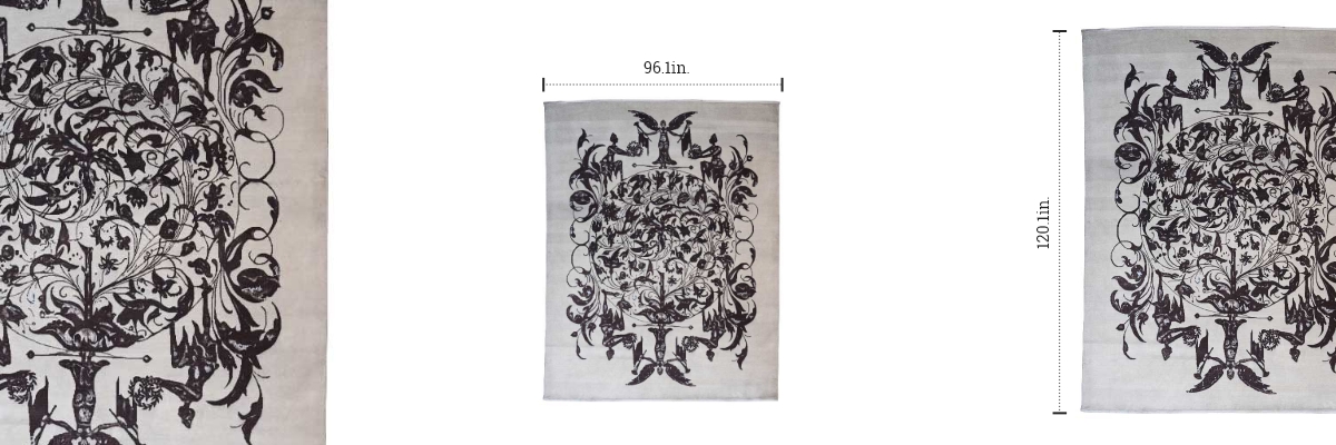 Wilderness Persian Knotted Rug dimensions