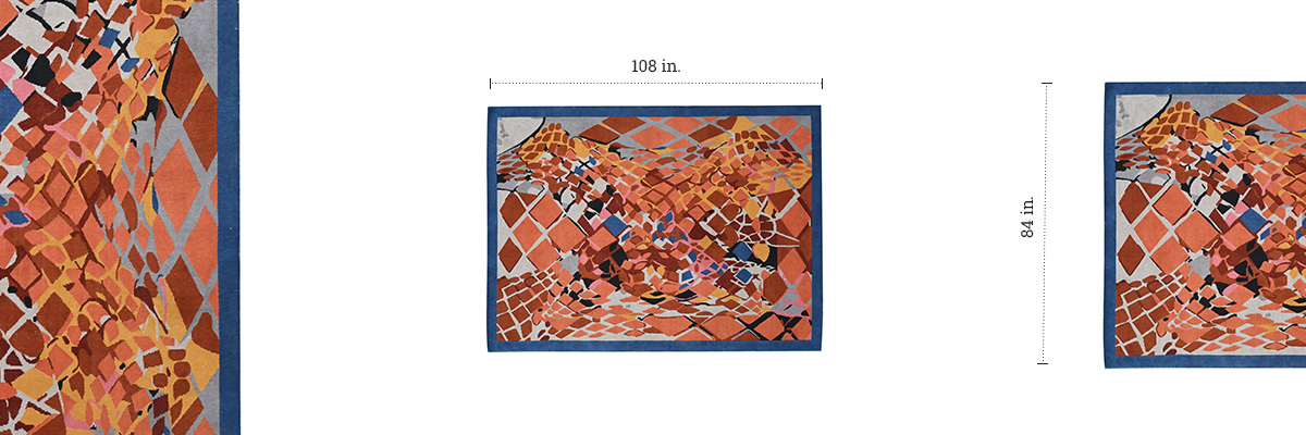 Harlequin Tibetan Knot Rug dimensions
