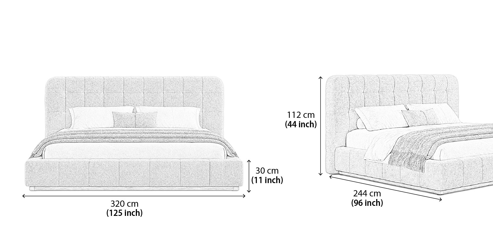 Linea Bed dimensions