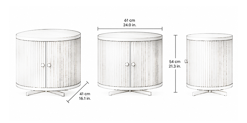 Madison Bedside Table - Resort dimensions