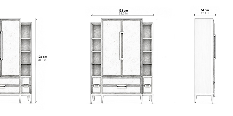 Magnus Bar Cabinet - Resort dimensions