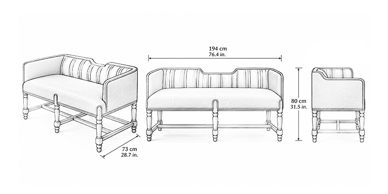 Montrose Bench - Resort dimensions