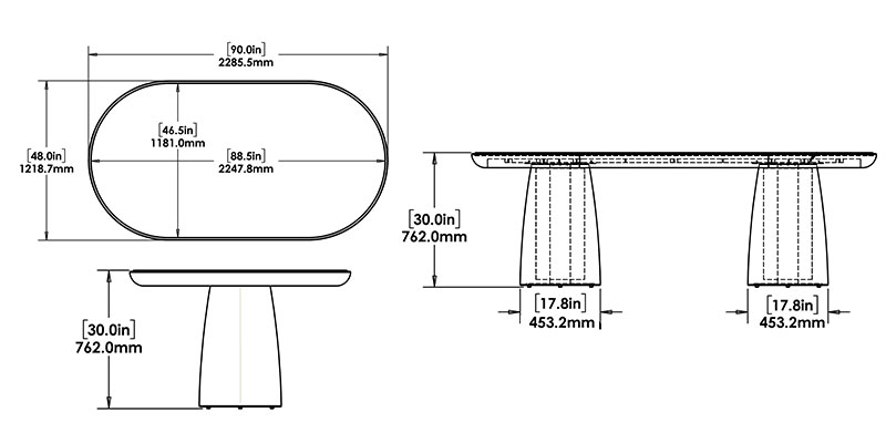 Thomasine Dining Table dimensions