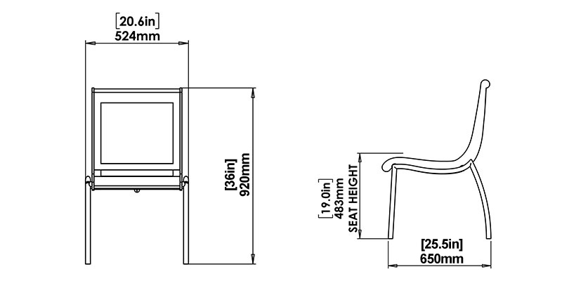 Augusta Dining Chair dimensions