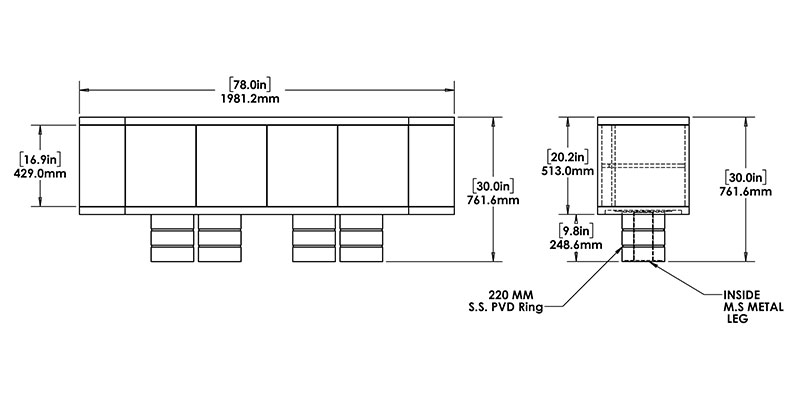 Chesley Sideboard dimensions