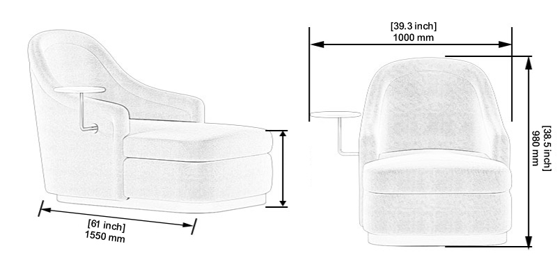Hartley Lounge Chair dimensions