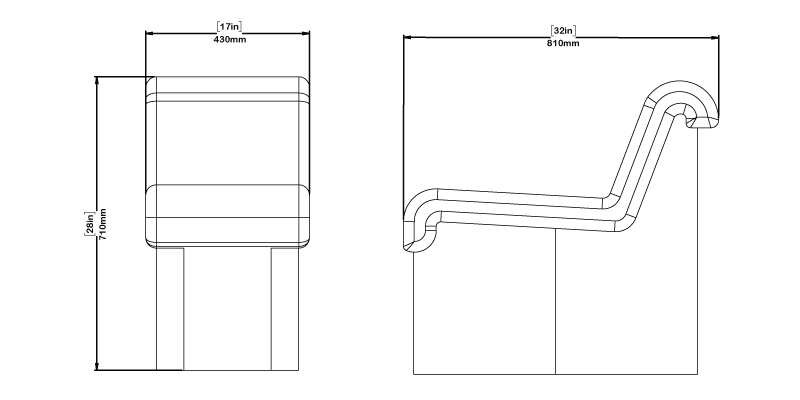 Glen Serpentine Sofa dimensions