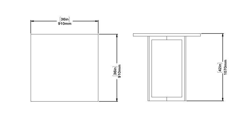 Bohemian Bar Table dimensions