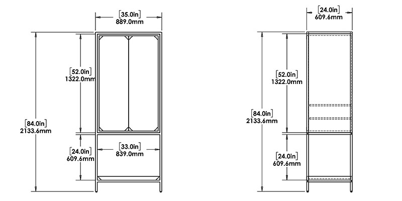 Aeris Elegance Closet dimensions