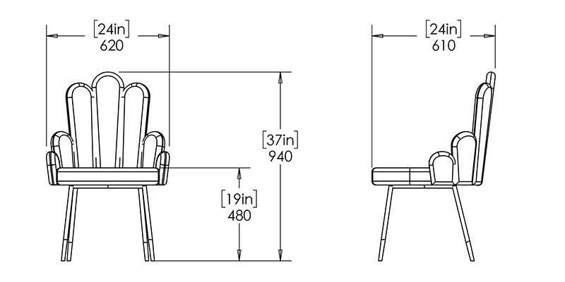 Oralia Chair dimensions