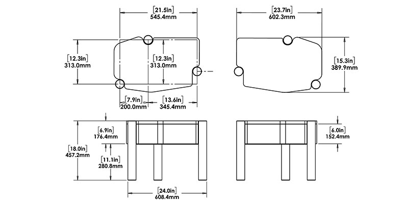 Alaric Bedside Table dimensions