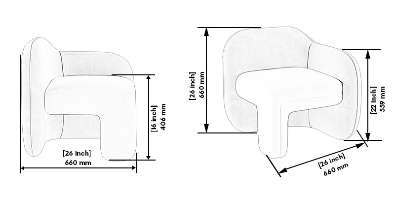 Peapod Armchair dimensions