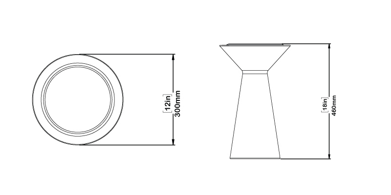 Aura End Table dimensions